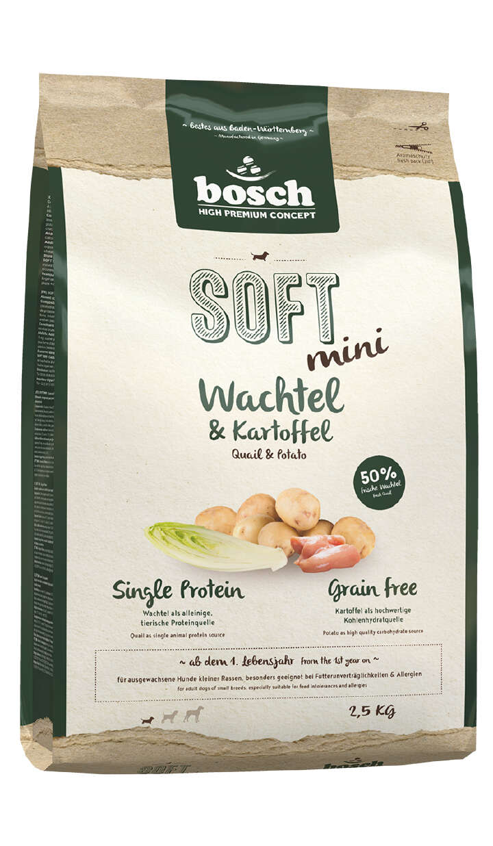 bosch Hunde-Trockenfutter HPC Soft Mini Wachtel+Kartoffel